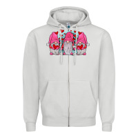 Dove Grey gnomies valentines day Zipper Hoodie - JahusDesignShop