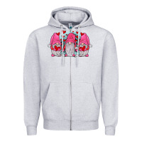 Heather Grey gnomies valentines day Zipper Hoodie - JahusDesignShop