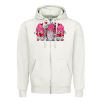 Oatmeal Heather gnomies valentines day Zipper Hoodie - JahusDesignShop