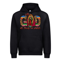 Black with god all things are possible lady of guadalupe Urban Hoodie - Jasminsmagicworld