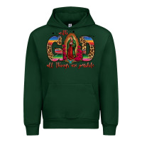 Forest Green with god all things are possible lady of guadalupe Urban Hoodie - Jasminsmagicworld