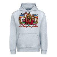 Heather Grey with god all things are possible lady of guadalupe Urban Hoodie - Jasminsmagicworld