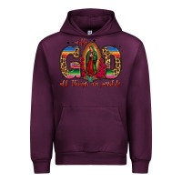Mauve Wine with god all things are possible lady of guadalupe Urban Hoodie - Jasminsmagicworld