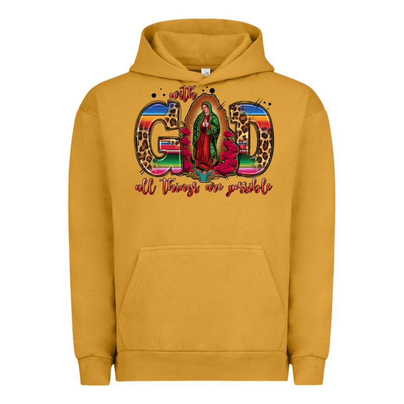 With God All Things Are Possible Lady Of Guadalupe Urban Hoodie by Jasminsmagicworld | Teevron
