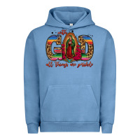 Pigment Pebble Blue with god all things are possible lady of guadalupe Urban Hoodie - Jasminsmagicworld
