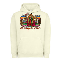 Pigment Pistachio with god all things are possible lady of guadalupe Urban Hoodie - Jasminsmagicworld