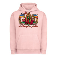 Pigment Salmon with god all things are possible lady of guadalupe Urban Hoodie - Jasminsmagicworld