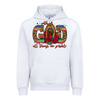 White with god all things are possible lady of guadalupe Urban Hoodie - Jasminsmagicworld