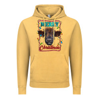 Vintage Mustard Merry Christmas Calf Vintage Hoodie - RanaPortraitStore