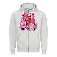 Dove Grey farm truck,gnomies valentines Zipper Hoodie - JahusDesignShop