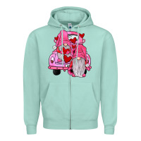 Seafoam farm truck,gnomies valentines Zipper Hoodie - JahusDesignShop