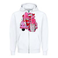 White farm truck,gnomies valentines Zipper Hoodie - JahusDesignShop