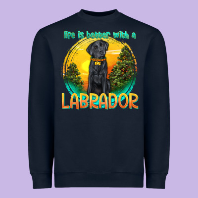 Life Is Better With A Labrador Heavyweight Sweatshirt Designed By Texasbilliewilder