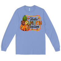 Colony Blue hello pumpkin season Long Sleeve Tee - RacoonDesign