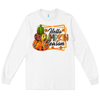 White hello pumpkin season Long Sleeve Tee - RacoonDesign
