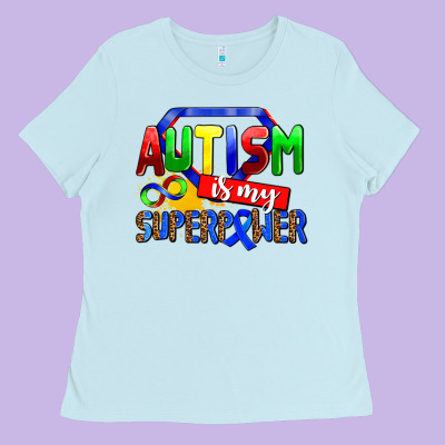 Autism Is My Superpower Ladies Tee Designed By Adodesignshop