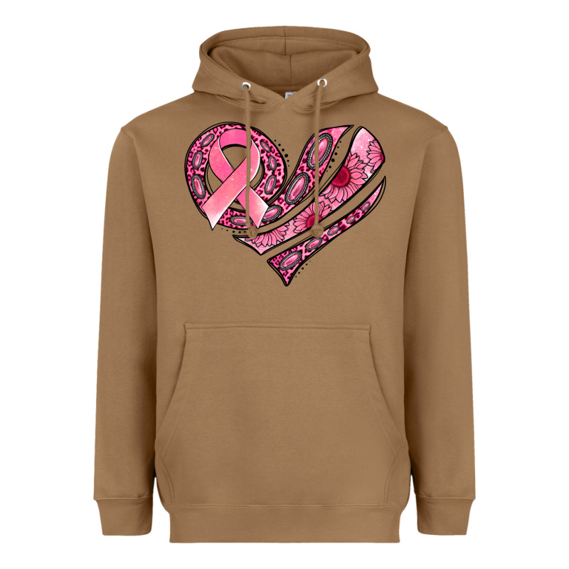 Breast Cancer Awareness Heart Heavyweight Hoodie by Jasminsmagicworld | Teevron