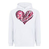 White breast cancer awareness heart Heavyweight Hoodie - Jasminsmagicworld