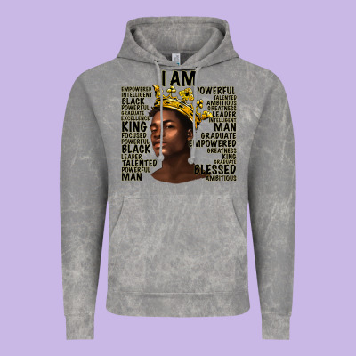 Afro Man Black King I Am Vintage Hoodie Designed By Texasbilliewilder
