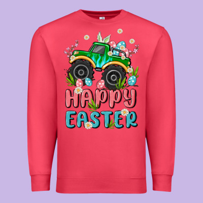 Easter Monster Truck Premium Sweatshirt Designed By Maliassmallbusiness