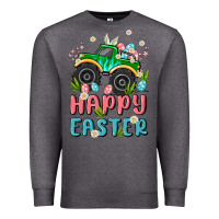 Charcoal Heather easter monster truck Premium Sweatshirt - MaliasSmallBusiness