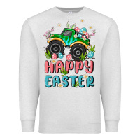 Oatmeal Heather easter monster truck Premium Sweatshirt - MaliasSmallBusiness
