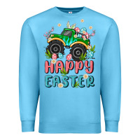 Ocean Blue easter monster truck Premium Sweatshirt - MaliasSmallBusiness