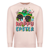 Pale Pink easter monster truck Premium Sweatshirt - MaliasSmallBusiness