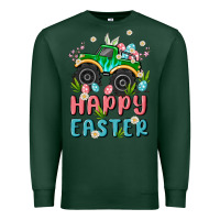 Sports Green easter monster truck Premium Sweatshirt - MaliasSmallBusiness