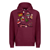 Burgundy Merry Christmas Premium Hoodie - MaliasSmallBusiness