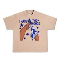 Burro I Have Two Moods Royal Blue Sneakers Afro Girl Urban Heavy Tee - texasbilliewilder