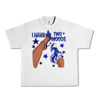 Lunar Rock I Have Two Moods Royal Blue Sneakers Afro Girl Urban Heavy Tee - texasbilliewilder