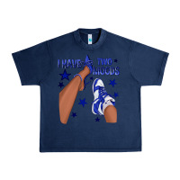 Navy I Have Two Moods Royal Blue Sneakers Afro Girl Urban Heavy Tee - texasbilliewilder