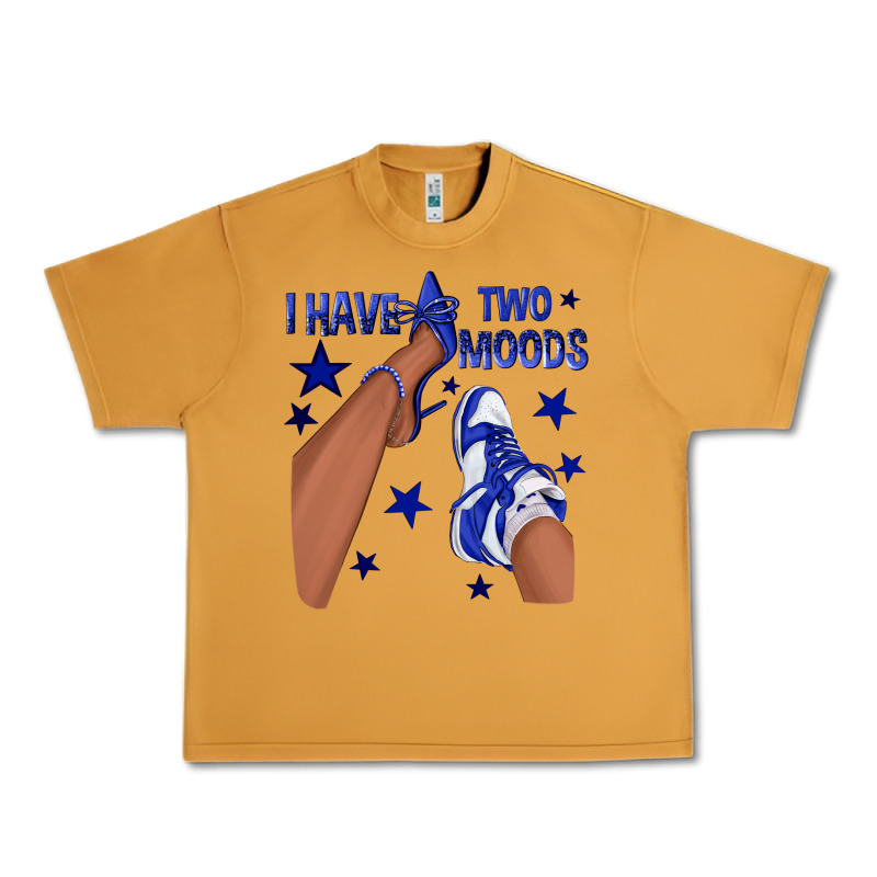 I Have Two Moods Royal Blue Sneakers Afro Girl Urban Heavy Tee by texasbilliewilder | Teevron