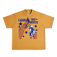 Peanut Butter I Have Two Moods Royal Blue Sneakers Afro Girl Urban Heavy Tee - texasbilliewilder