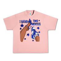 Salmon I Have Two Moods Royal Blue Sneakers Afro Girl Urban Heavy Tee - texasbilliewilder