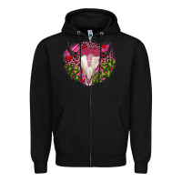 Black bull skull cactus valentines Zipper Hoodie - JahusDesignShop