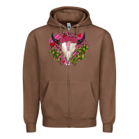 Chestnut bull skull cactus valentines Zipper Hoodie - JahusDesignShop