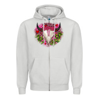 Dove Grey bull skull cactus valentines Zipper Hoodie - JahusDesignShop