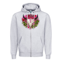 Heather Grey bull skull cactus valentines Zipper Hoodie - JahusDesignShop