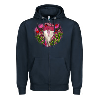 Navy bull skull cactus valentines Zipper Hoodie - JahusDesignShop