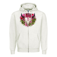 Oatmeal Heather bull skull cactus valentines Zipper Hoodie - JahusDesignShop
