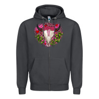 Smoke bull skull cactus valentines Zipper Hoodie - JahusDesignShop