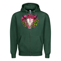 Sports Green bull skull cactus valentines Zipper Hoodie - JahusDesignShop
