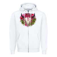 White bull skull cactus valentines Zipper Hoodie - JahusDesignShop