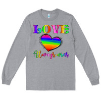 Heather Grey love always wins Long Sleeve Tee - HRA Design Shop