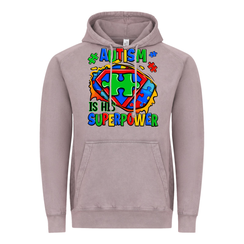 Autism Is His Superpower Ripped Vintage Hoodie by Zillion Design Studio | Teevron