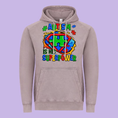 Autism Is His Superpower Ripped Vintage Hoodie Designed By Zillion Design Studio