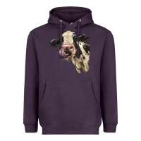 Plum Cute Holstein Heifer Heavyweight Hoodie - LillyAllenDesigns