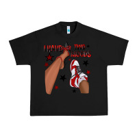 Black I Have Two Moods Black and Red Sneakers Afro Girl Urban Heavy Tee - texasbilliewilder